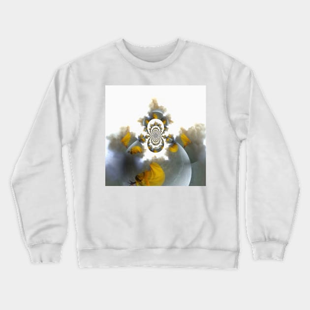 Mirrored round fractal with figure of woman Crewneck Sweatshirt by rolffimages